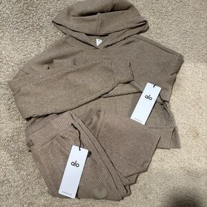 Alo Ribbed Hoodie and Jogger Set